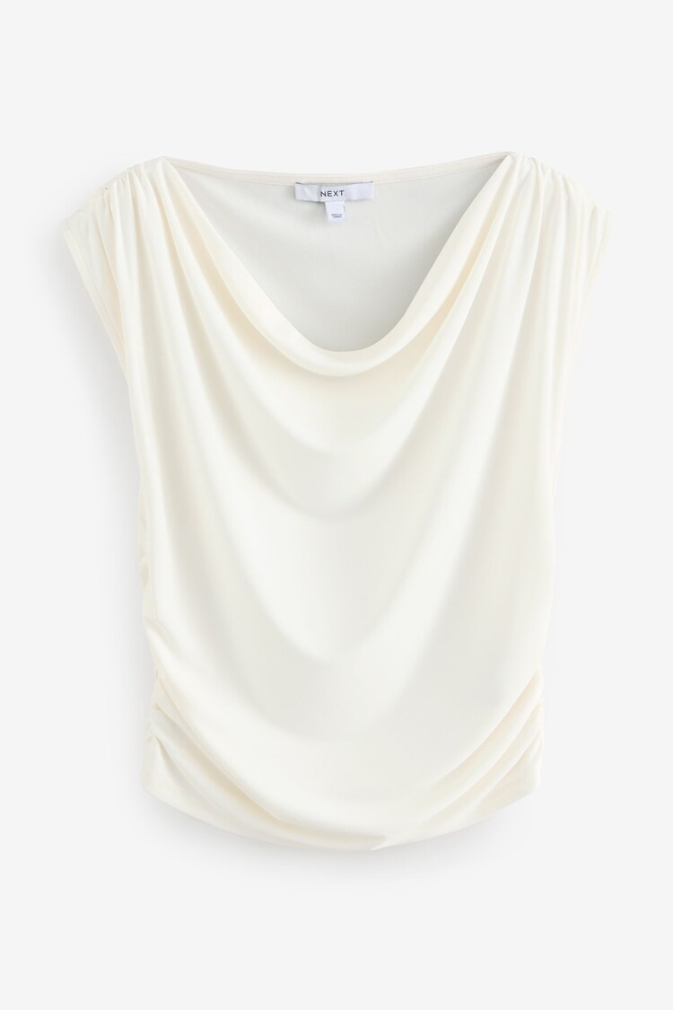 Ecru Sleeveless Drape Top - Image 1 of 1