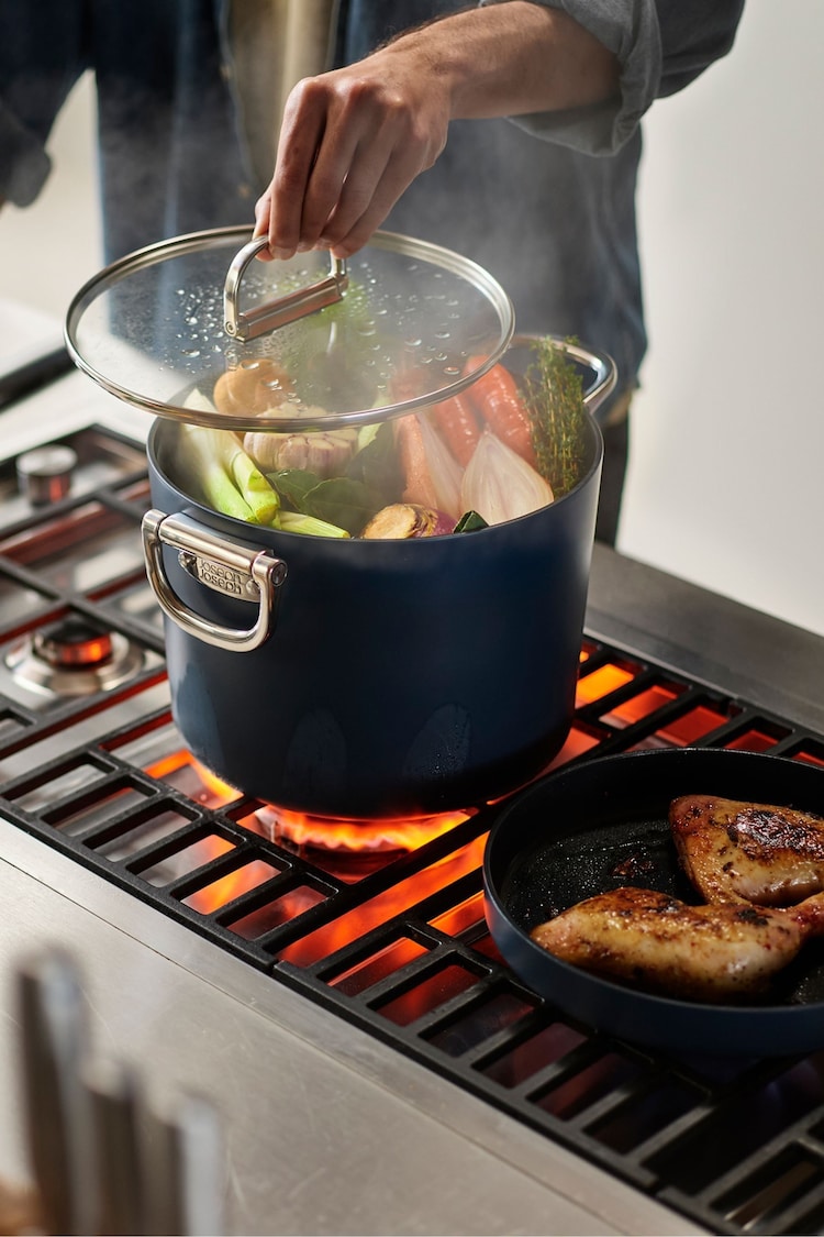 Joseph Joseph Midnight Blue Space Folding Handle Ceramic Nonstick 25cm Stock Pot and Lid - Image 1 of 1