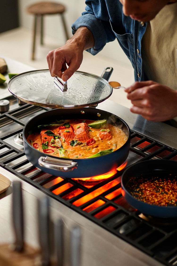 Joseph Joseph Midnight Blue Space Folding Handle Ceramic Nonstick 28cm Saute Pan and Lid - Image 1 of 1