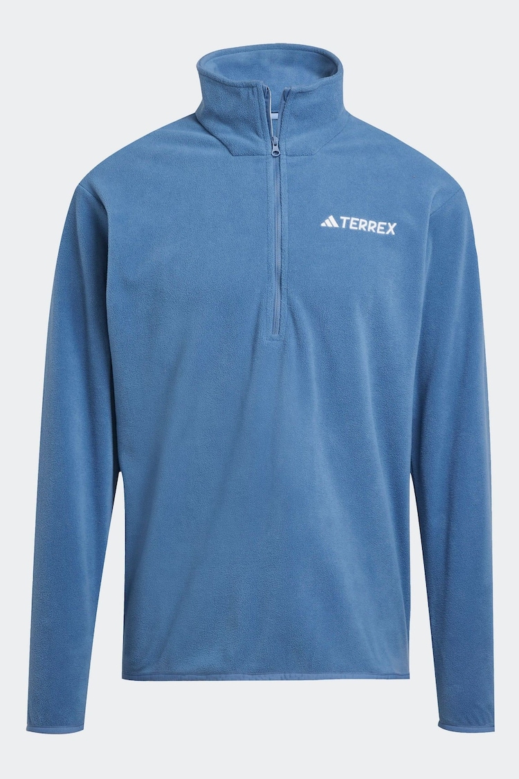 adidas Blue Essentials 1/2 Zip Fleece Jacket - Image 1 of 1