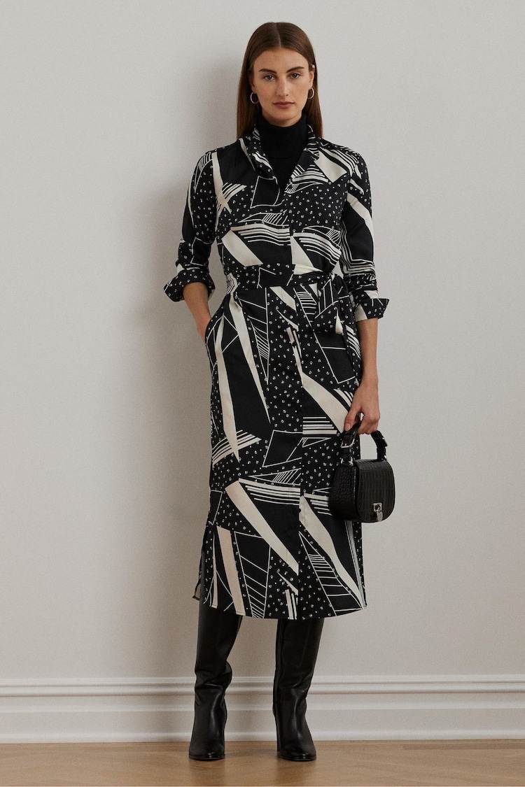 Lauren Ralph Lauren Twill Patterned Belted Shirt Dress - Image 1 of 1