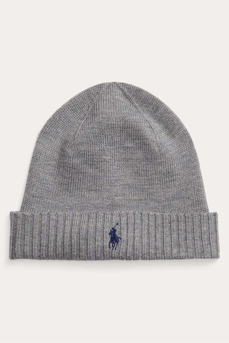 Серый - Polo Ralph Lauren Signature Шерстяная шапочка из пони, головные уборы - Image 1 of 1
