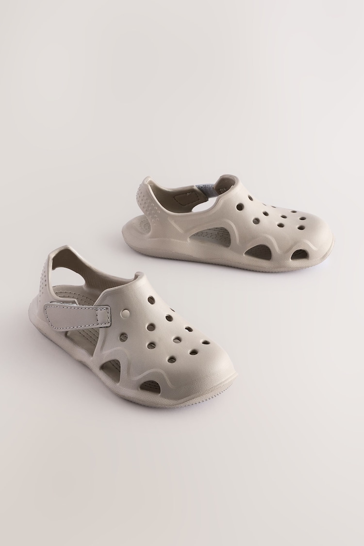 Neutral Moulded Closed Toe Touch Fastening Clogs - Image 1 of 1