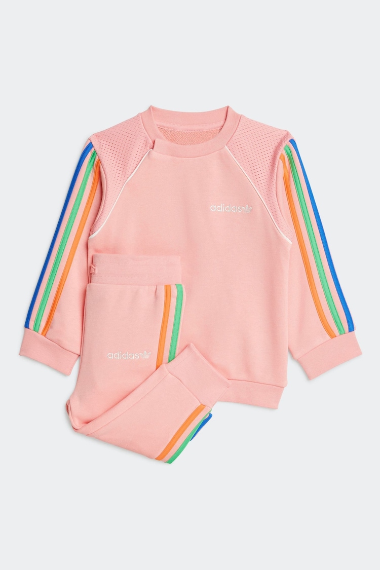 adidas Originals Pink Infant Rainbow Tracksuit - Image 1 of 1