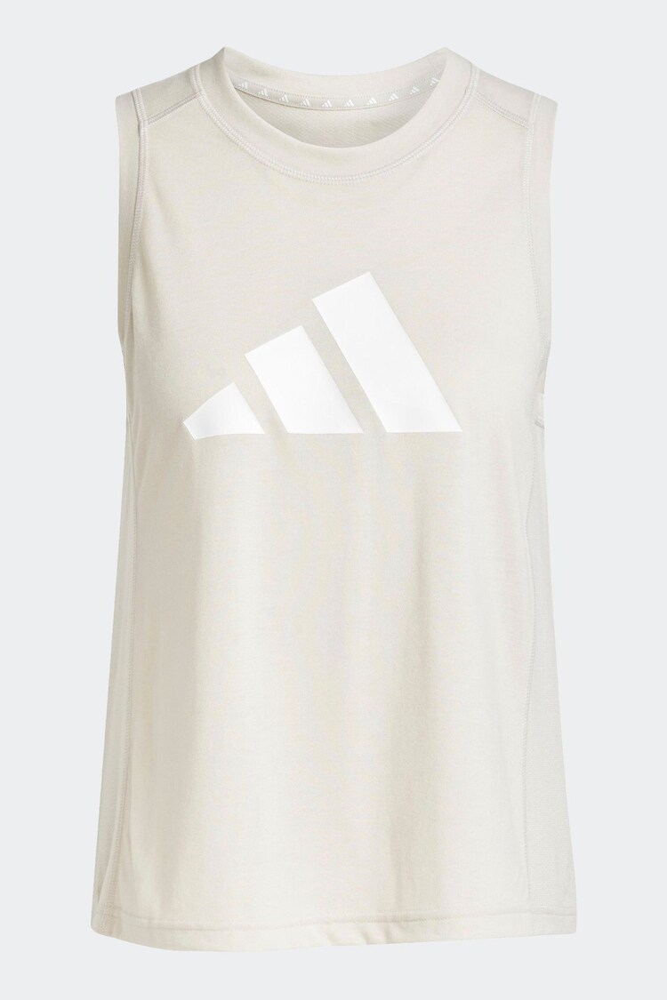 Gris - Camiseta básica de entrenamiento sin mangas con logo grande de adidas - Imagen 1 de 1