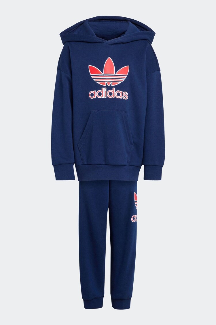 adidas Originals Blue Kids Big Logo Hoodie and Joggers Set - Image 1 of 1