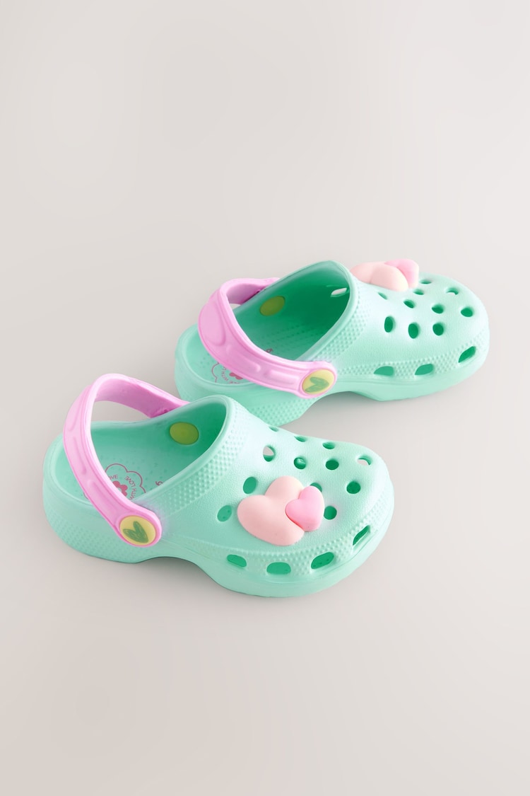 Turquoise Blue Heart Character Clogs - Image 1 of 1