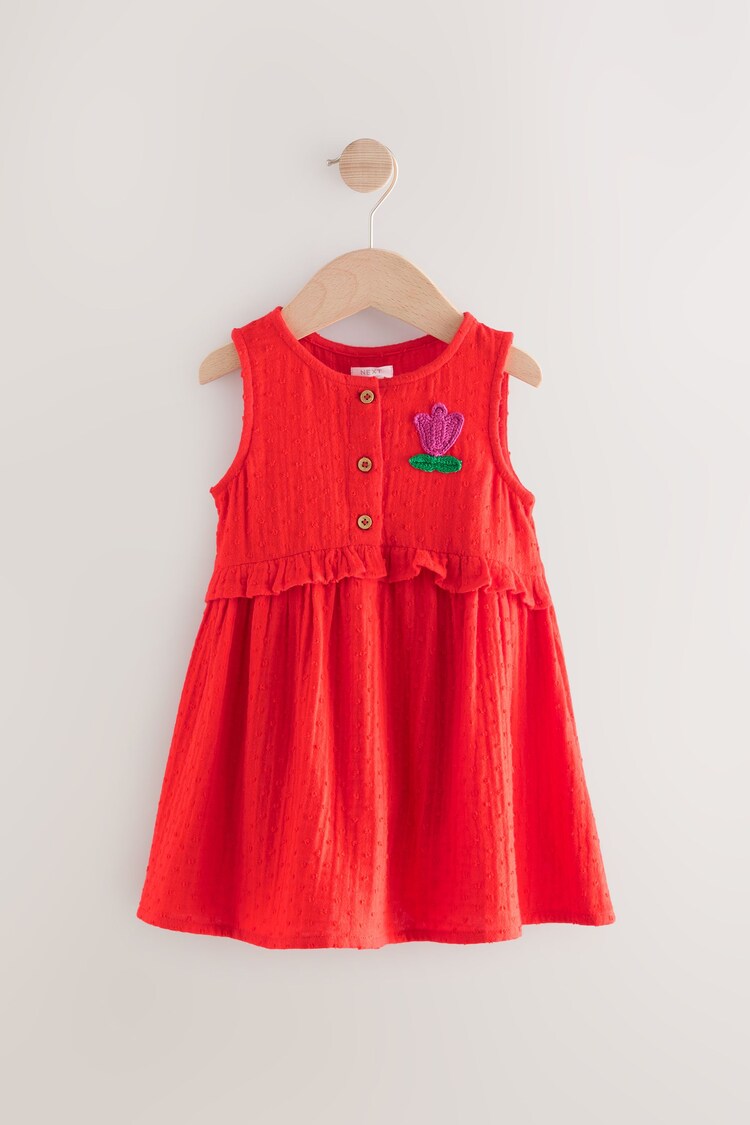 Red Sleeveless Peplum Summer Dress (3mths-8yrs) - Image 1 of 1