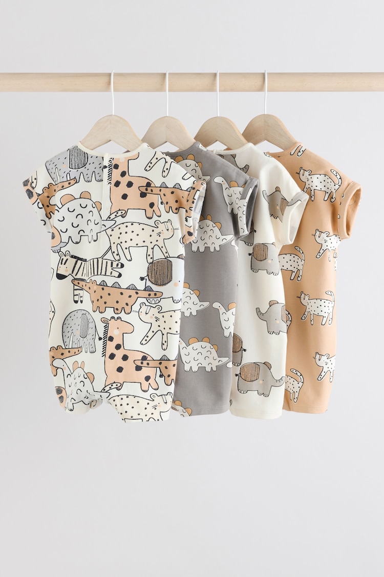 Schwarz/Weiß - Baby-Strampler aus 100 % Baumwolle im 4er-Pack - Bild 1 von 1 Schwarz/Weiß - Baby-Strampler aus 100 % Baumwolle im 4er-Pack - Bild 1 von 1