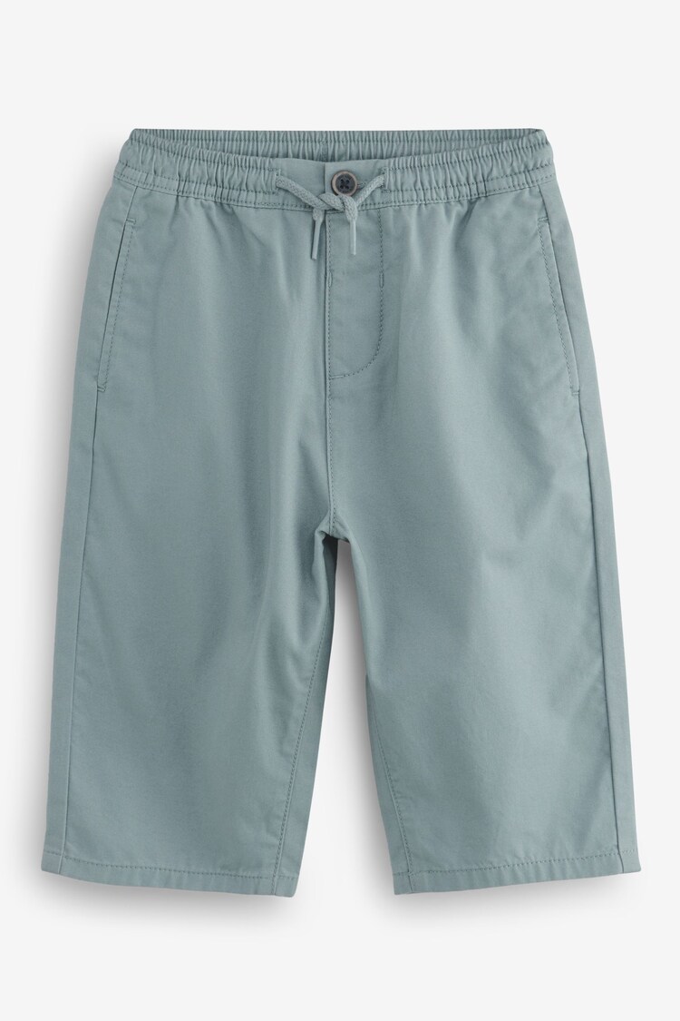 Blue Wide Leg 100% Cotton Chino Trousers with Elasticated Waist (3mths-7yrs) - Image 1 of 1