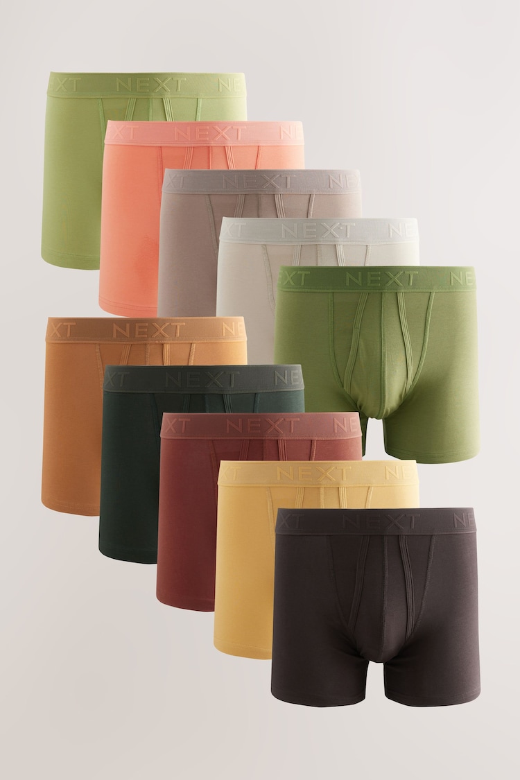 Orange/Green/Neutral 10 pack A-Front Boxers - Image 1 of 1