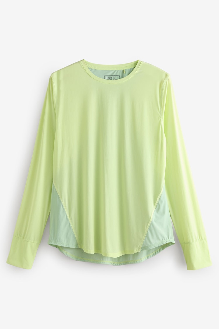 Green Colour Block Long Sleeve Run Top - Image 1 of 1