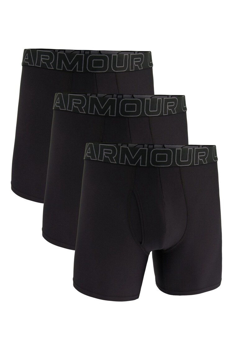 Under Armour Black Performance Tech Mesh Boxers in 3 Pack - Image 1 of 1