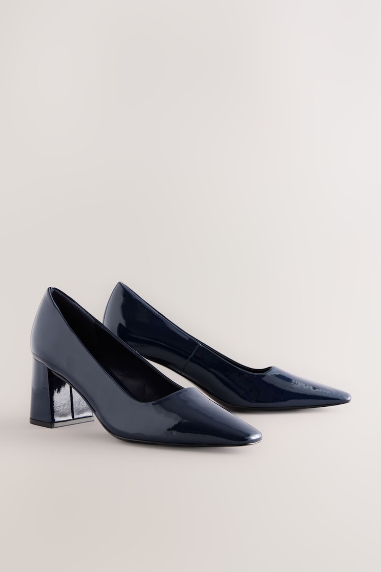 Navy Standard/Wide Fit Forever Comfort® Standard/Wide Fit Chisel Toe Block Courts - Image 1 of 1