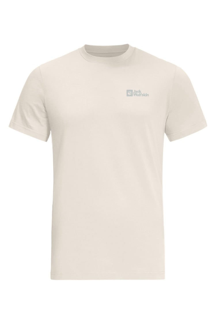 Jack Wolfskin Mens Essential 100% Cotton Cream T-Shirt - Изображение 1 из 1