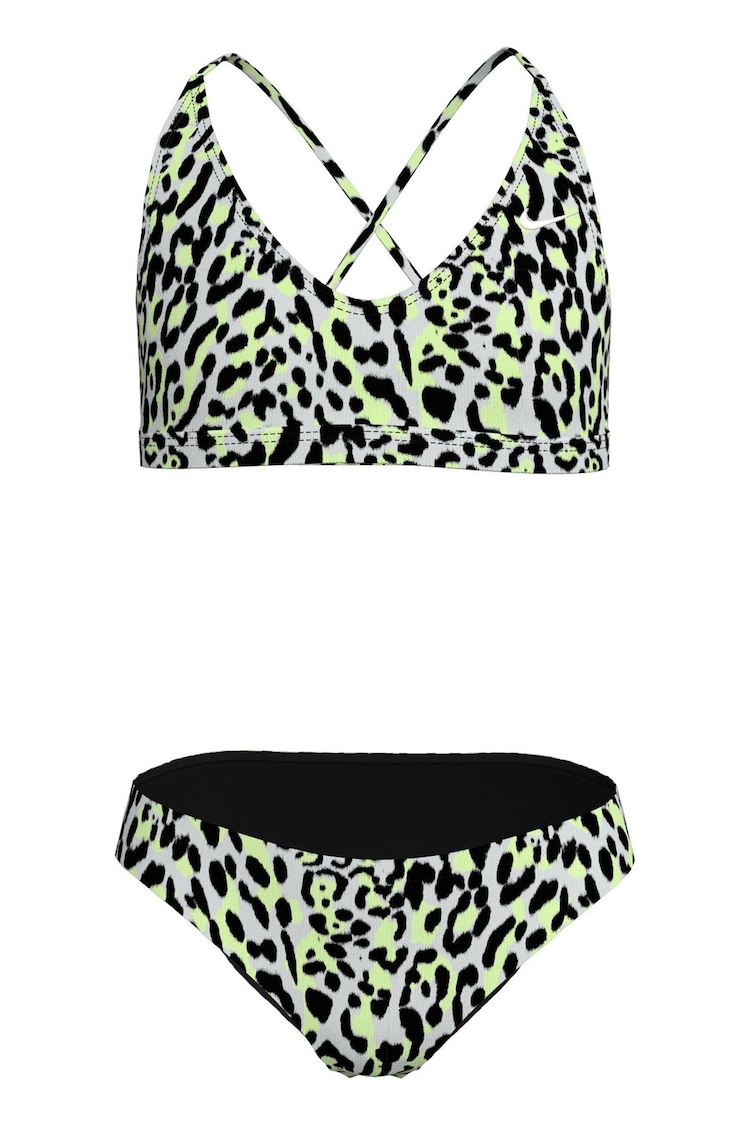 Nike Black Animal Print Lace-Up Back Bikini Set - Image 1 of 1