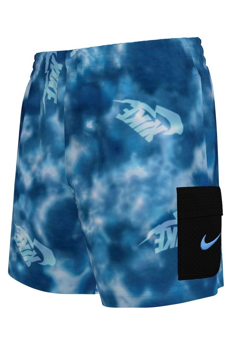 Nike Blue Water Tie Dye 4 Inch Volley Swim Shorts - Image 1 of 1