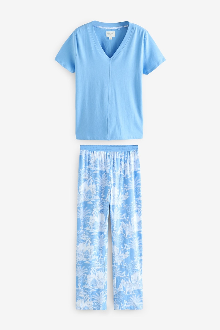 Blue 100% Cotton Short Sleeve Pyjamas - Image 1 of 1