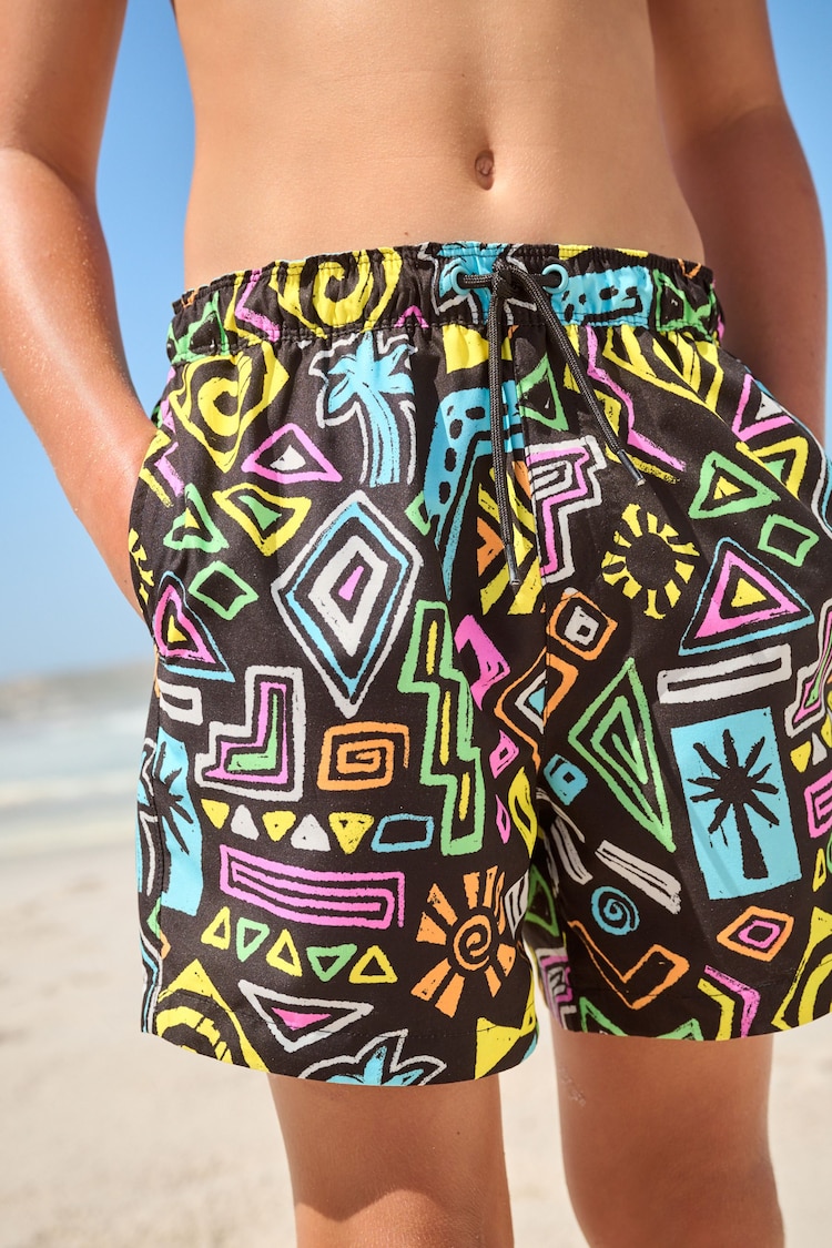 Black Printed Swim Shorts (3-16yrs) - Image 1 of 1