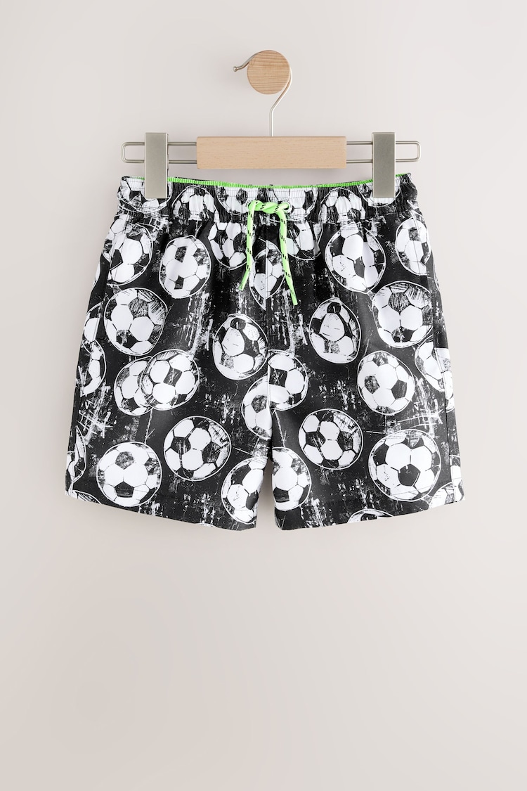 Black/White Printed Swim Shorts (3-16yrs) - Image 1 of 1