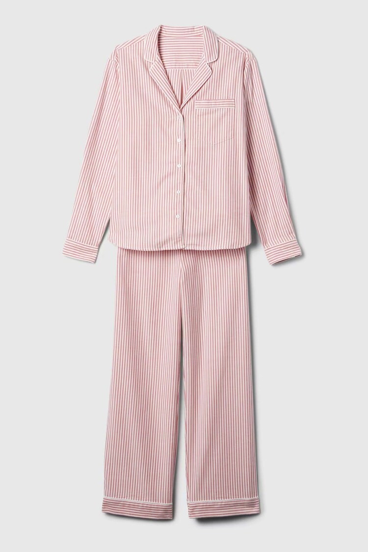 Gap Red Matching Family Christmas 100% Cotton Long Sleeve Stripe Pyjamas - Image 1 of 1