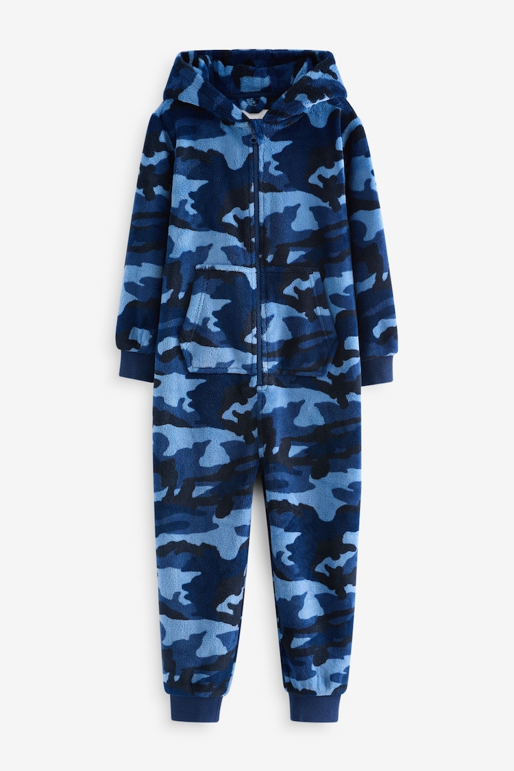 Blue All-In-One Fleece Pyjamas (3-16yrs) - Image 1 of 1