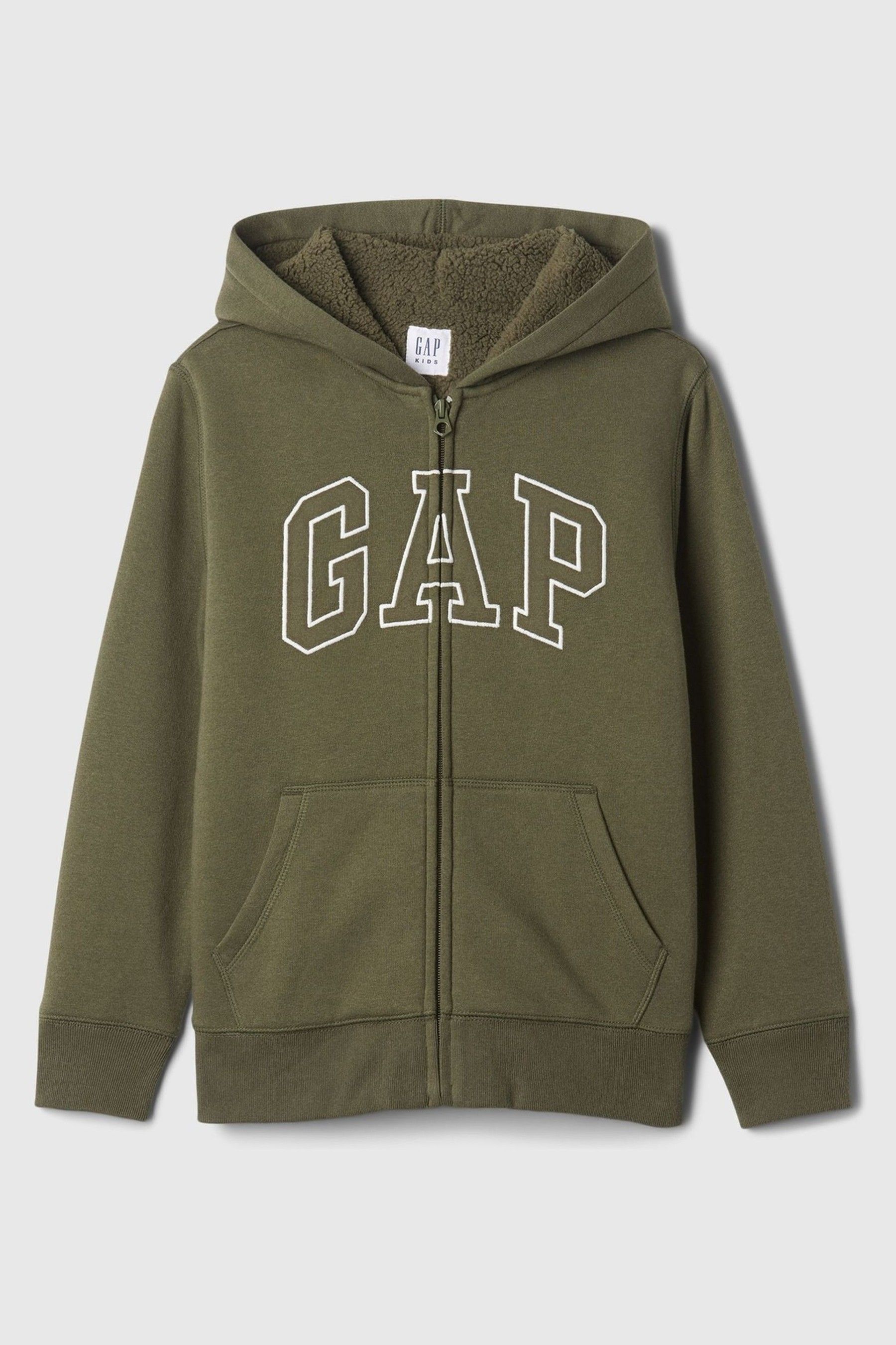 Buy Gap Green Logo Sherpa Lined Zip Through Hoodie 4 13yrs from Next Sweden