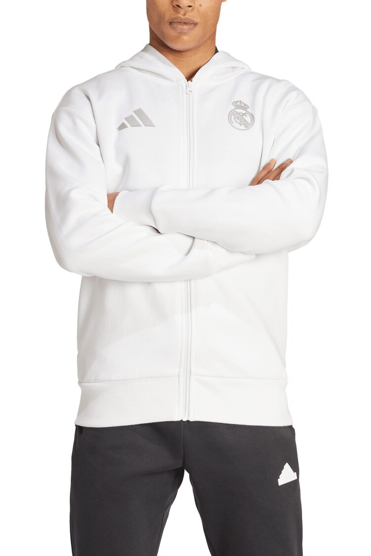 adidas White Real Madrid Anthem Jacket - Image 1 of 1