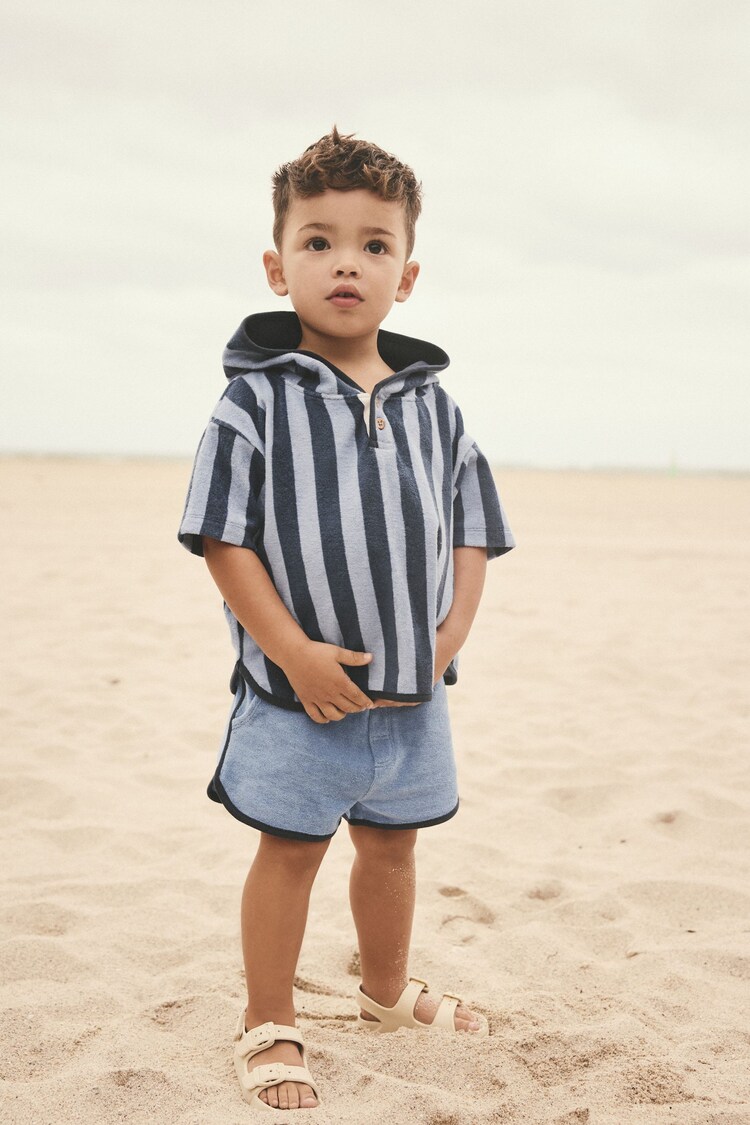 Blue Stripe 100% Cotton Toweling Set (3mths-7yrs) - Image 1 of 1