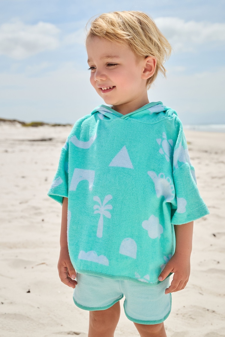 Blue/Green Print 100% Cotton Toweling Set (3mths-7yrs) - Image 1 of 1