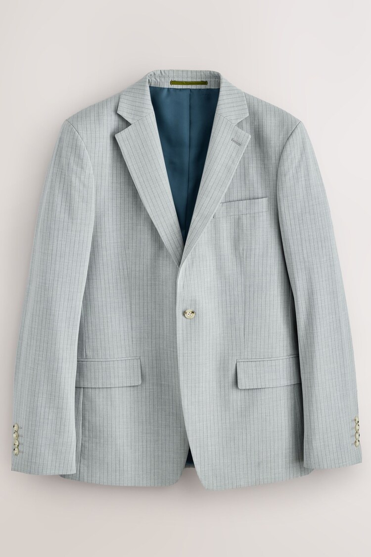 Grey Skinny Fit Striped Suit Jacket - Image 1 of 1 Grey Skinny Fit Striped Suit Jacket - Image 1 of 1