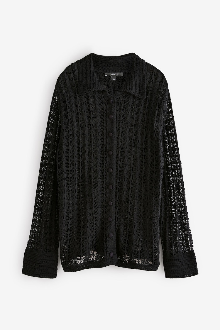 Black Stitch Long Sleeve Button Up Top - Image 1 of 1