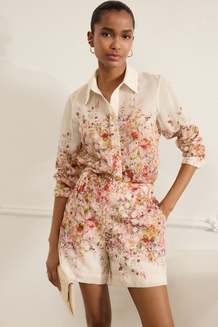 Multicolor - Pantalones cortos con estampado de flores - Imagen 1 de 1