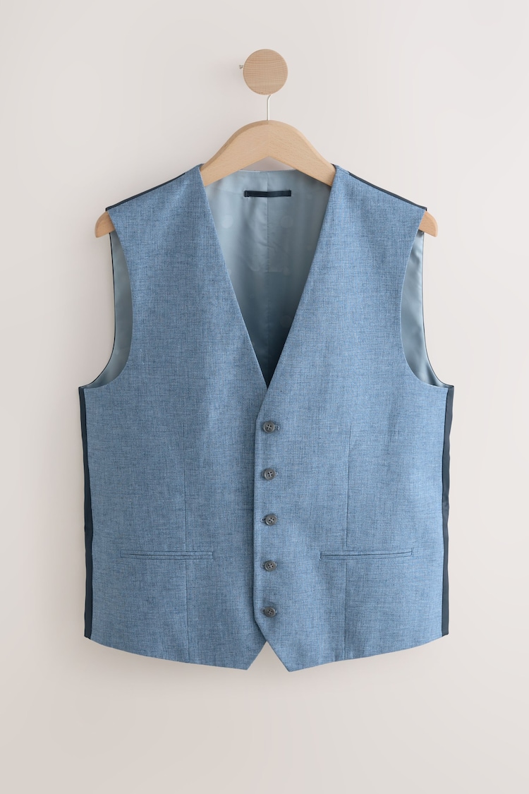 Azul - Textured Linen Suit Waistcoat - Imagen 1 de 1