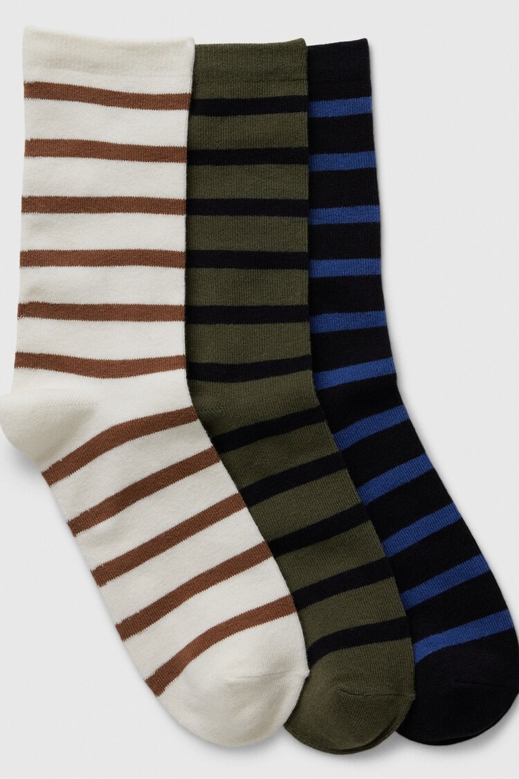 Gap White Stripe Kids 3 Pack Crew Socks - Image 1 of 1