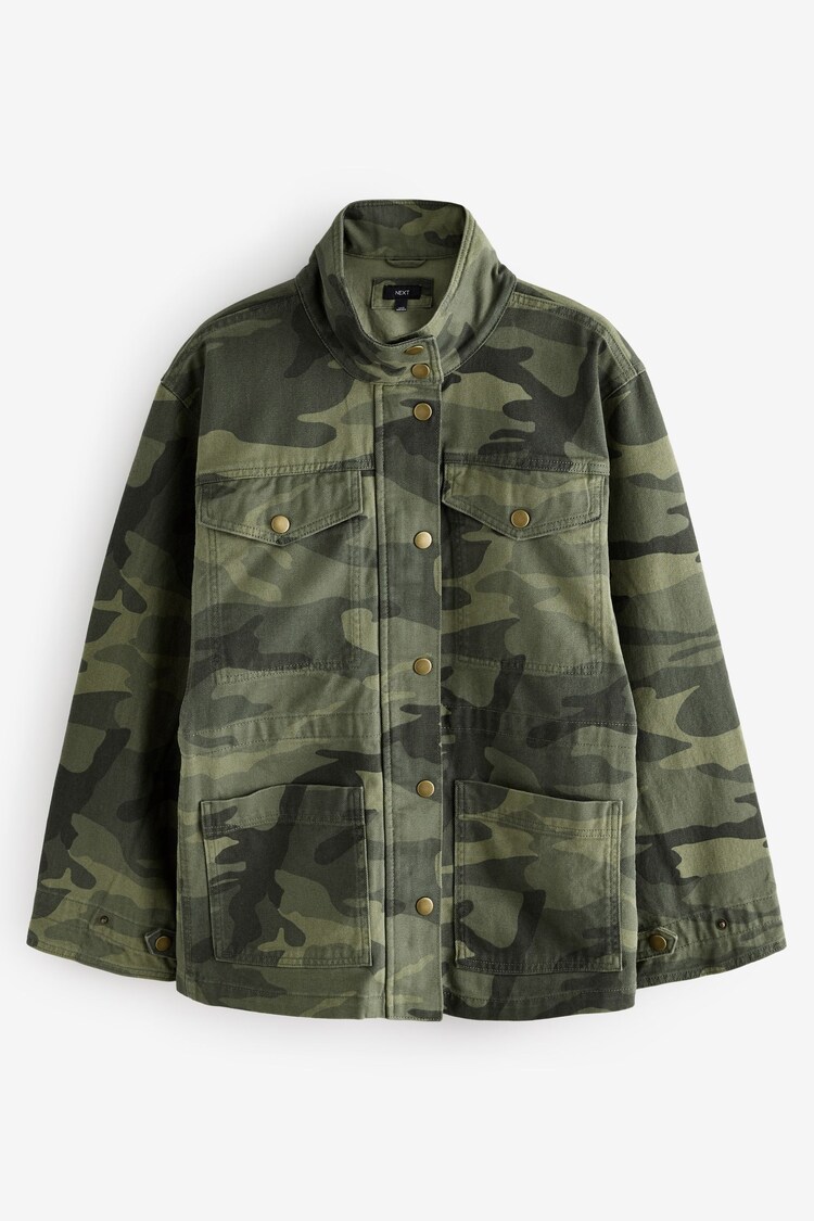 Khaki Camo Cotton Utility Jacket - Image 1 of 1