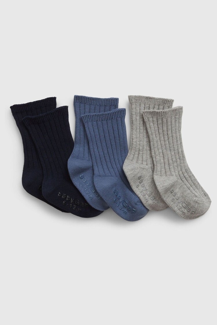 Azul - Pack de 3 pares de calcetines deportivos para recién nacidos Favoritos de Gap (recién nacido - 24 meses) - Imagen 1 de 1