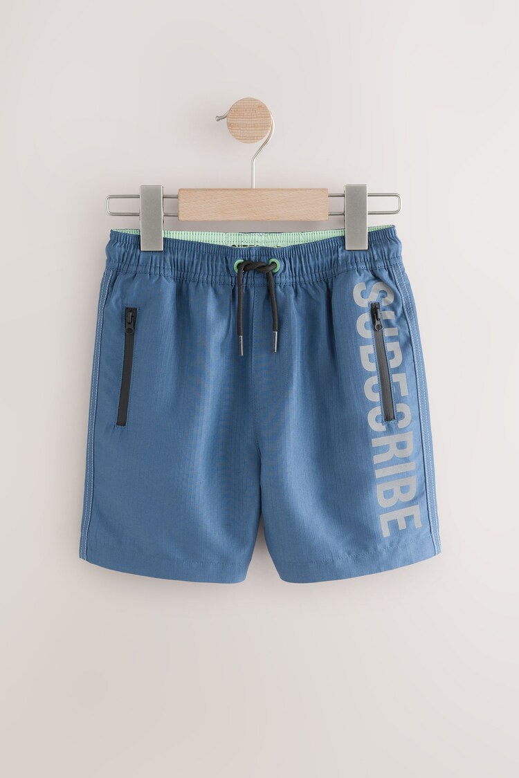 Navy Printed Swim Shorts (3-16yrs) - Image 1 of 1