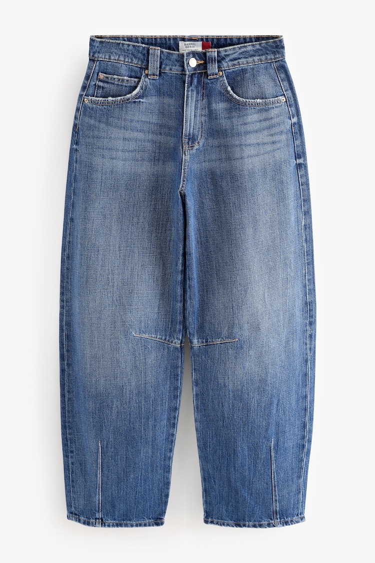 Dark Blue Darted Knee Barrel 100% Cotton Jeans - Image 1 of 1