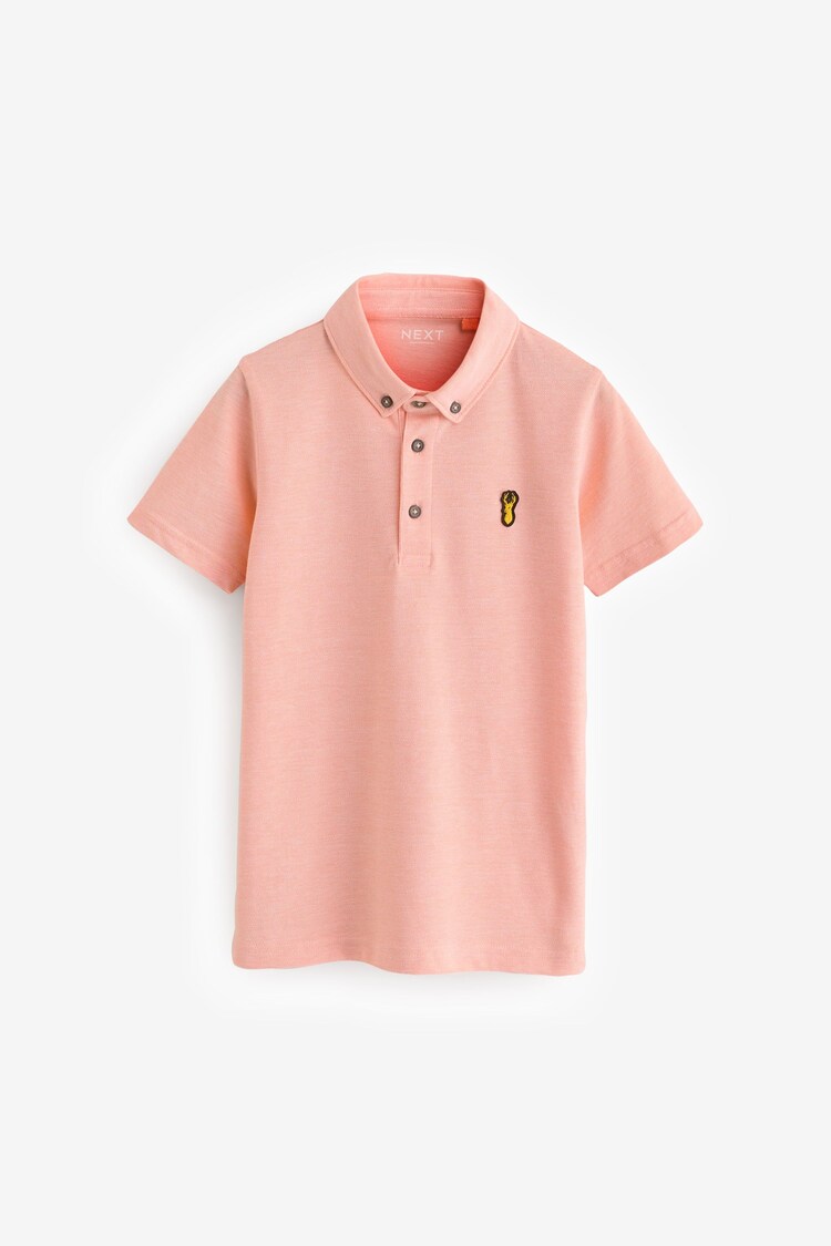 Peach Marl Short Sleeve Polo Shirt (3-16yrs) - Image 1 of 1