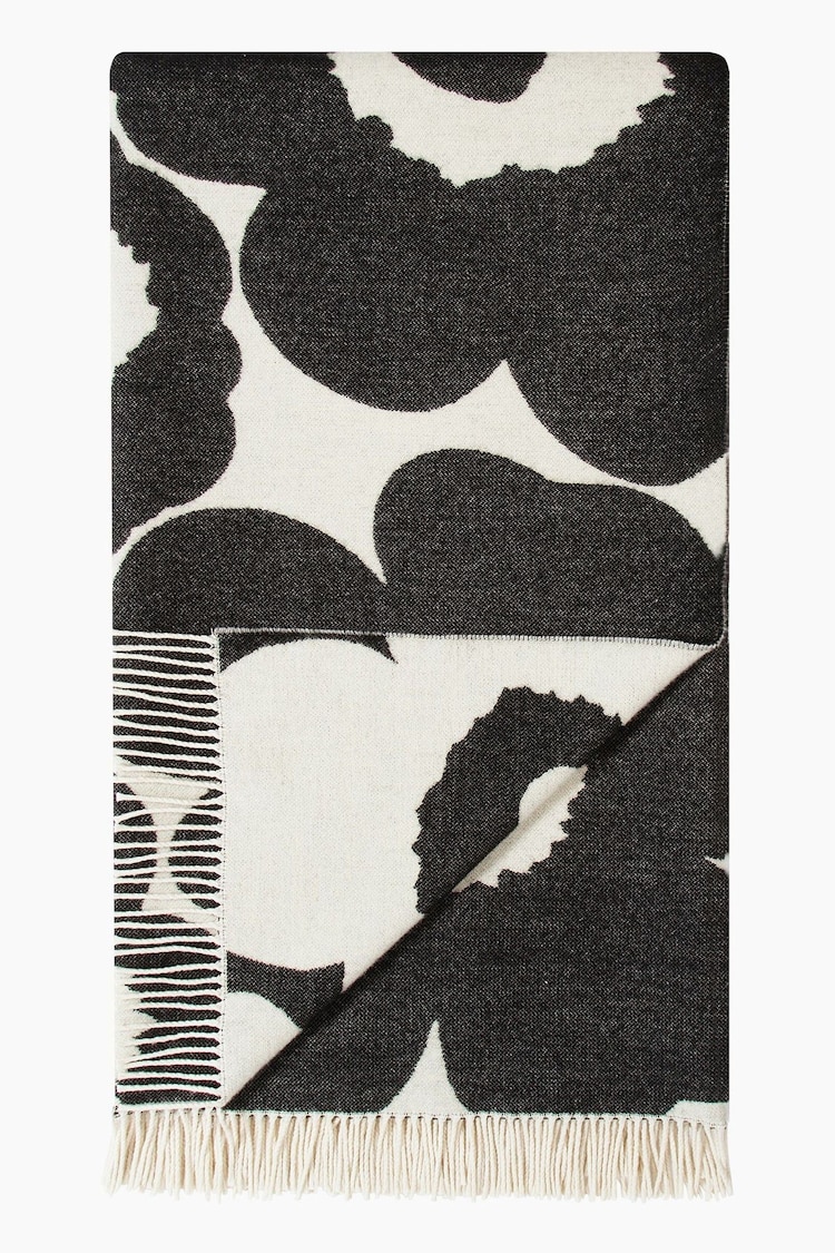 Marimekko White And Black Unikko Throw - Image 1 of 1