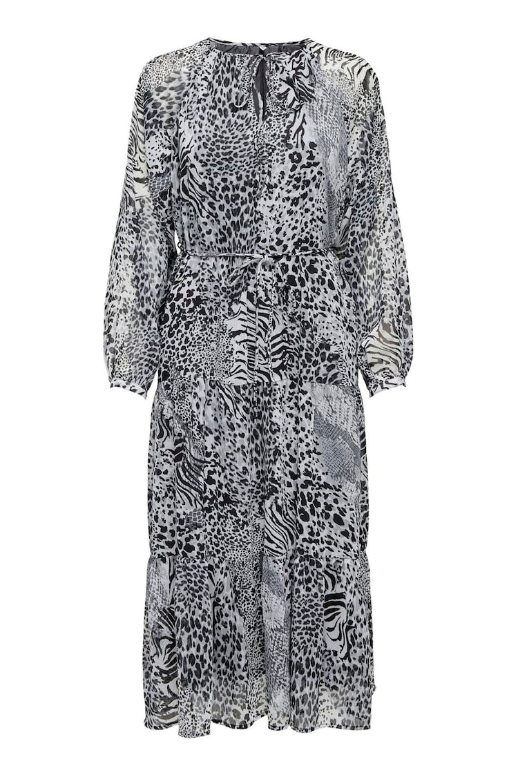 ONLY Grey Animal Leopard Snake Print Midi Dress - Image 1 of 1