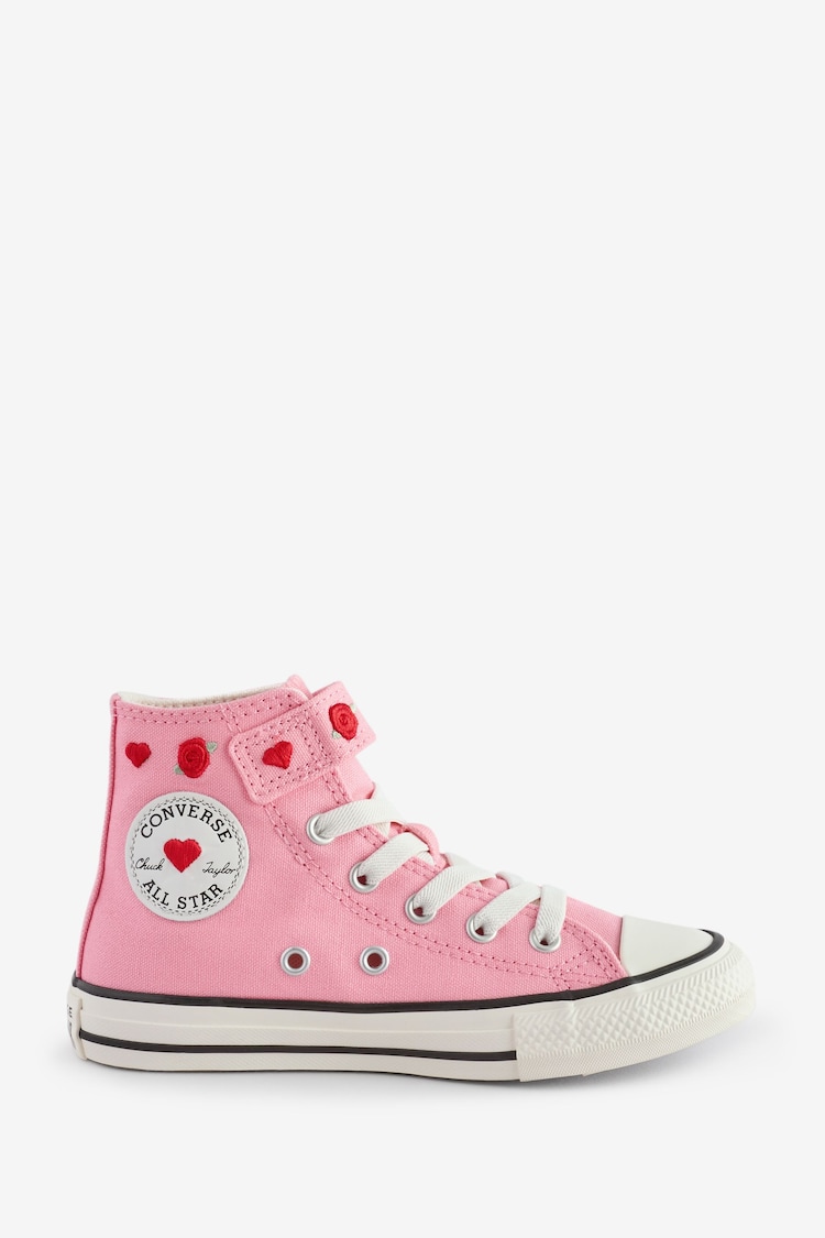 Converse Pink 1V High Top Junior Trainers - Image 1 of 1