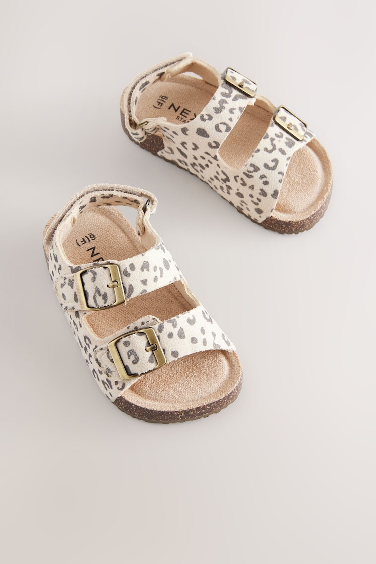 Animal Print Wide Fit (G) Corkbed Double Two Strap Sandals - Image 1 of 1