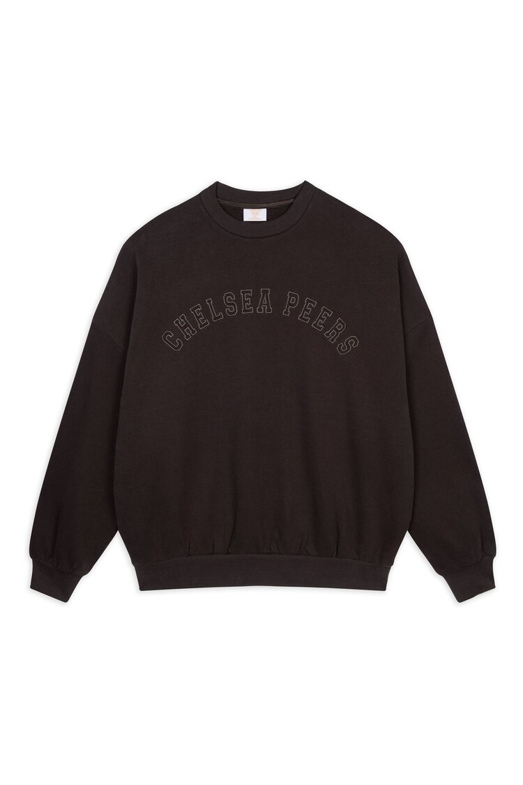 Chelsea Peers Brown Cotton Embroidered Logo Sweatshirt - Image 1 of 1