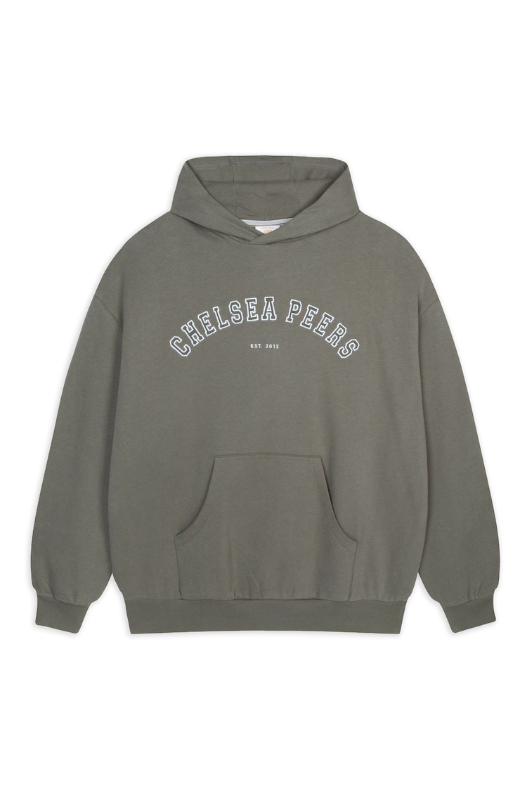 أخضر - Chelsea Peers Cotton Embroidered Logo Hoodie - صورة 1 من 1