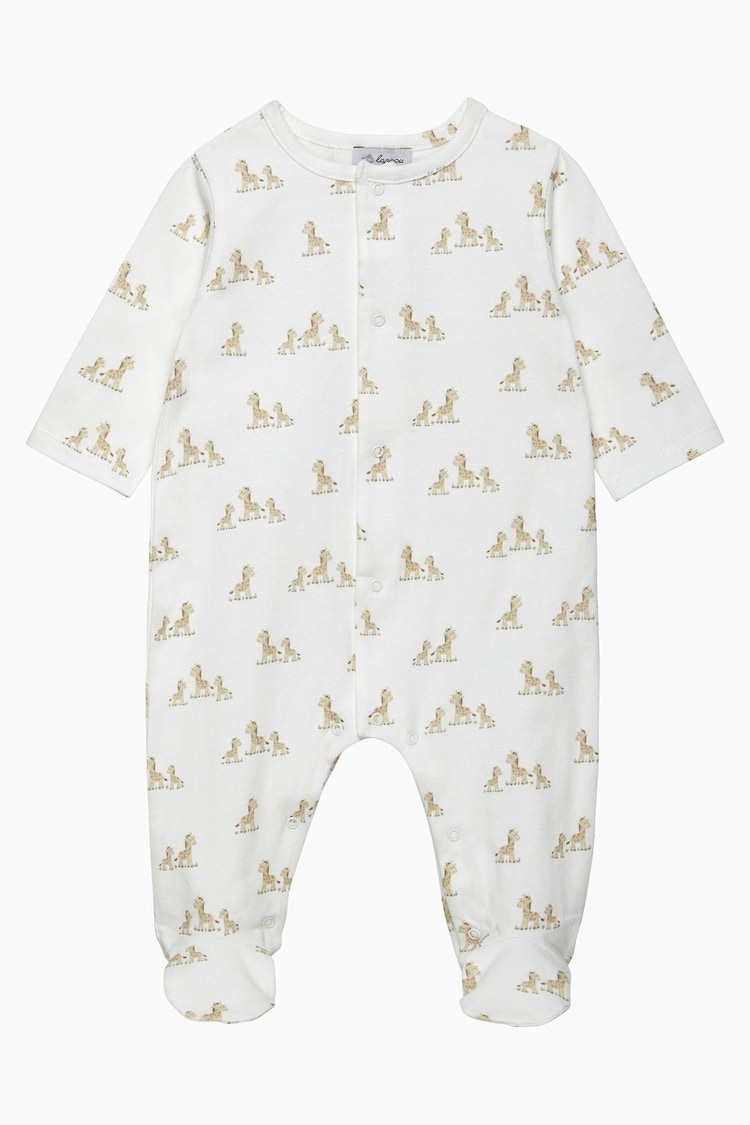 Trotters London Newborn Giraffe White All-in-One - Imagen 1 de 1