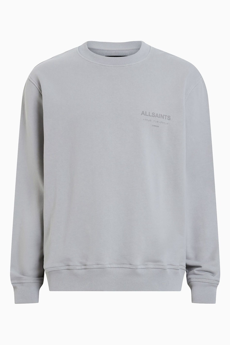 AllSaints Grey Underground Crew Jumper - Image 1 of 1