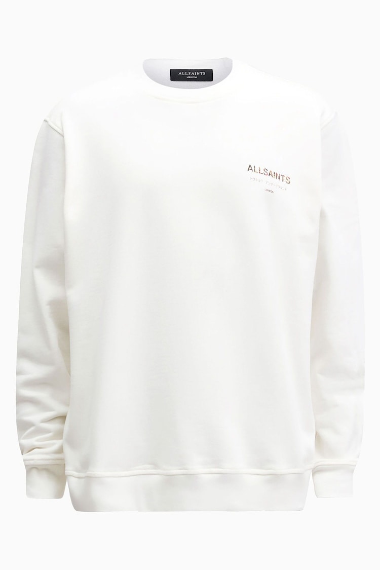AllSaints White Underground Crew Jumper - Image 1 of 1