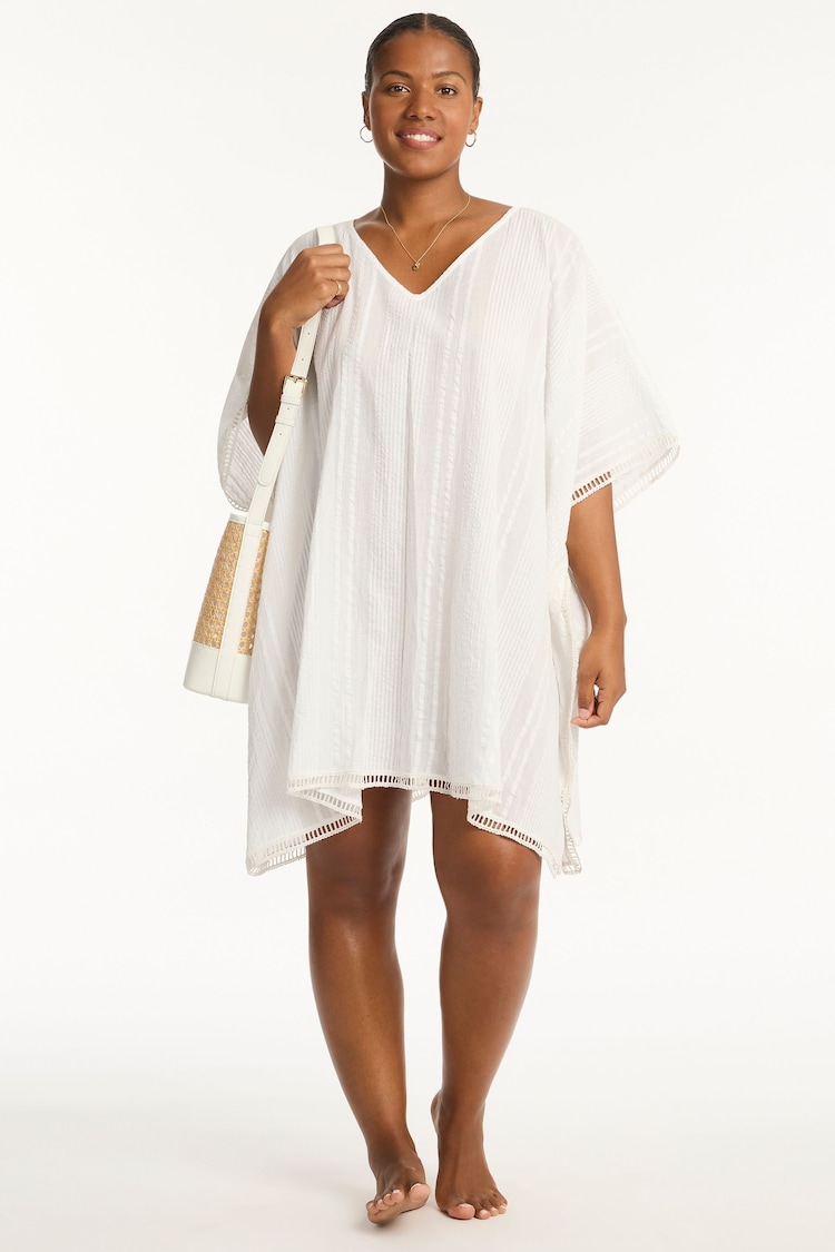 Sea Level White Heatwave 100% Cotton Kaftan - Image 1 of 1